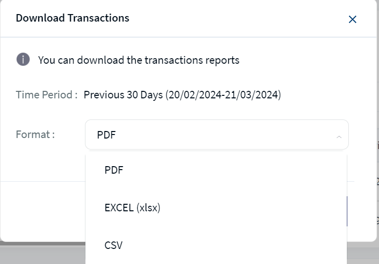 Transaction Download Options